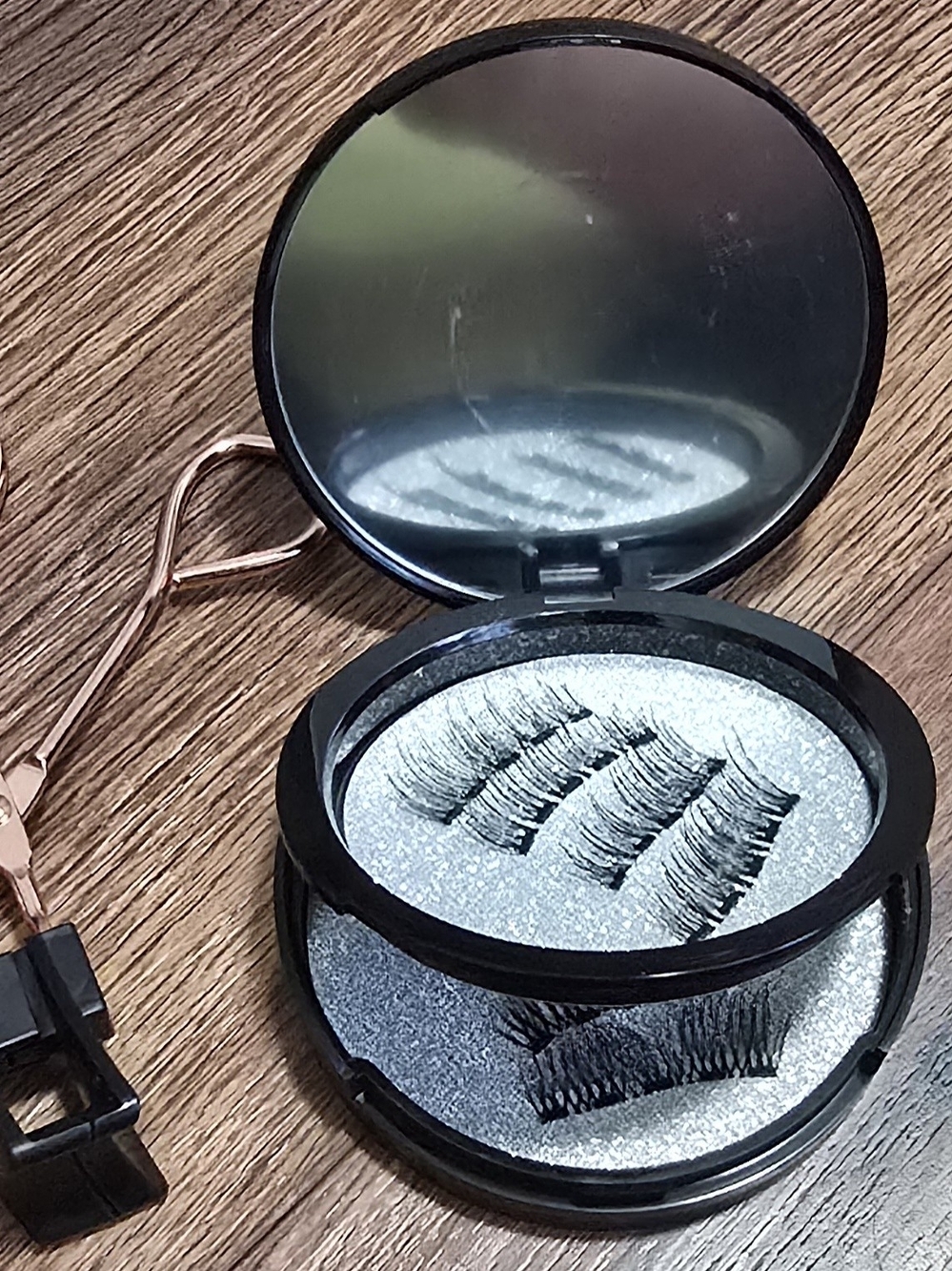 False Eyelashes Kit with Mirror - Silver